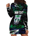 Personalized New Zealand Warriors Hoodie Dress Graffiti Grunge Abstract Urban Street Style Design