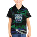 Personalized New Zealand Warriors Kid Hawaiian Shirt Graffiti Grunge Abstract Urban Street Style Design