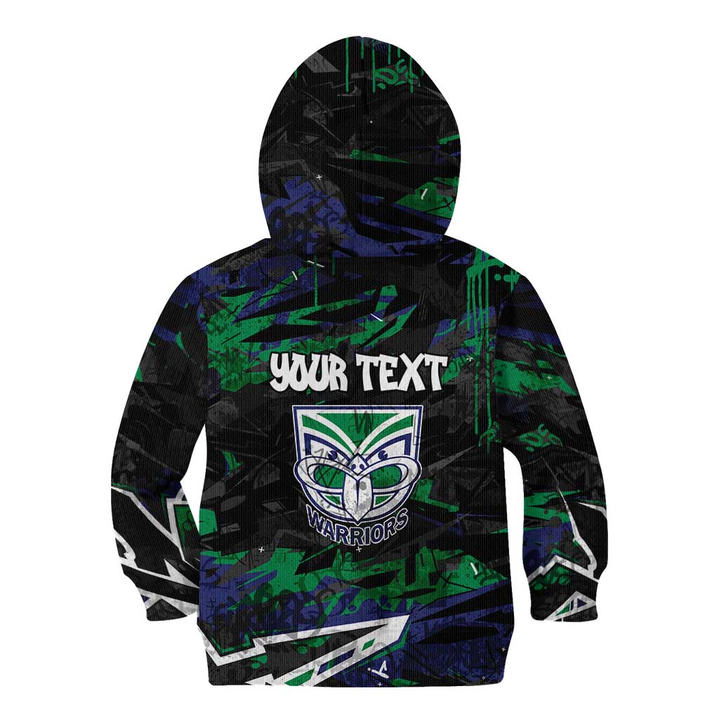 Personalized New Zealand Warriors Kid Hoodie Graffiti Grunge Abstract Urban Street Style Design