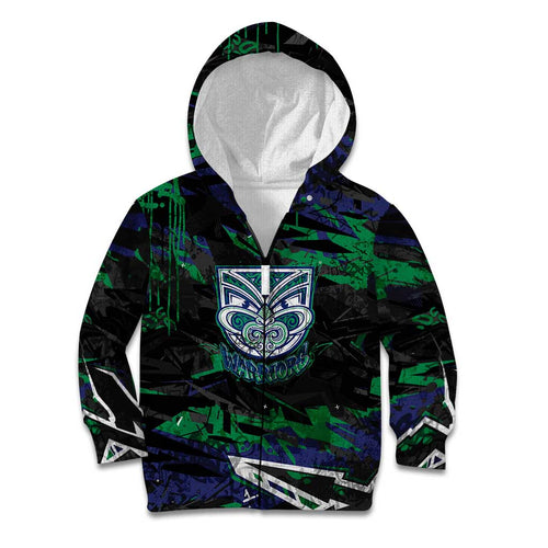 Personalized New Zealand Warriors Kid Hoodie Graffiti Grunge Abstract Urban Street Style Design