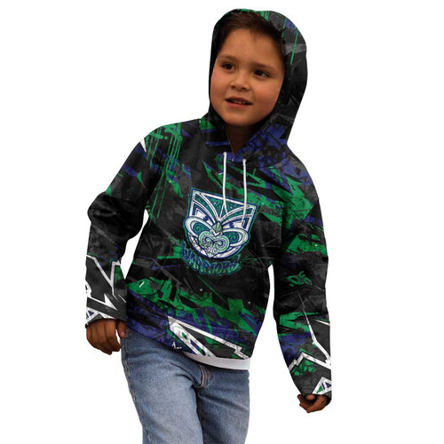Personalized New Zealand Warriors Kid Hoodie Graffiti Grunge Abstract Urban Street Style Design