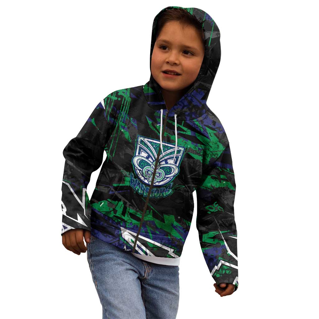 Personalized New Zealand Warriors Kid Hoodie Graffiti Grunge Abstract Urban Street Style Design