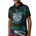 Personalized New Zealand Warriors Kid Polo Shirt Graffiti Grunge Abstract Urban Street Style Design