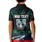Personalized New Zealand Warriors Kid Polo Shirt Graffiti Grunge Abstract Urban Street Style Design