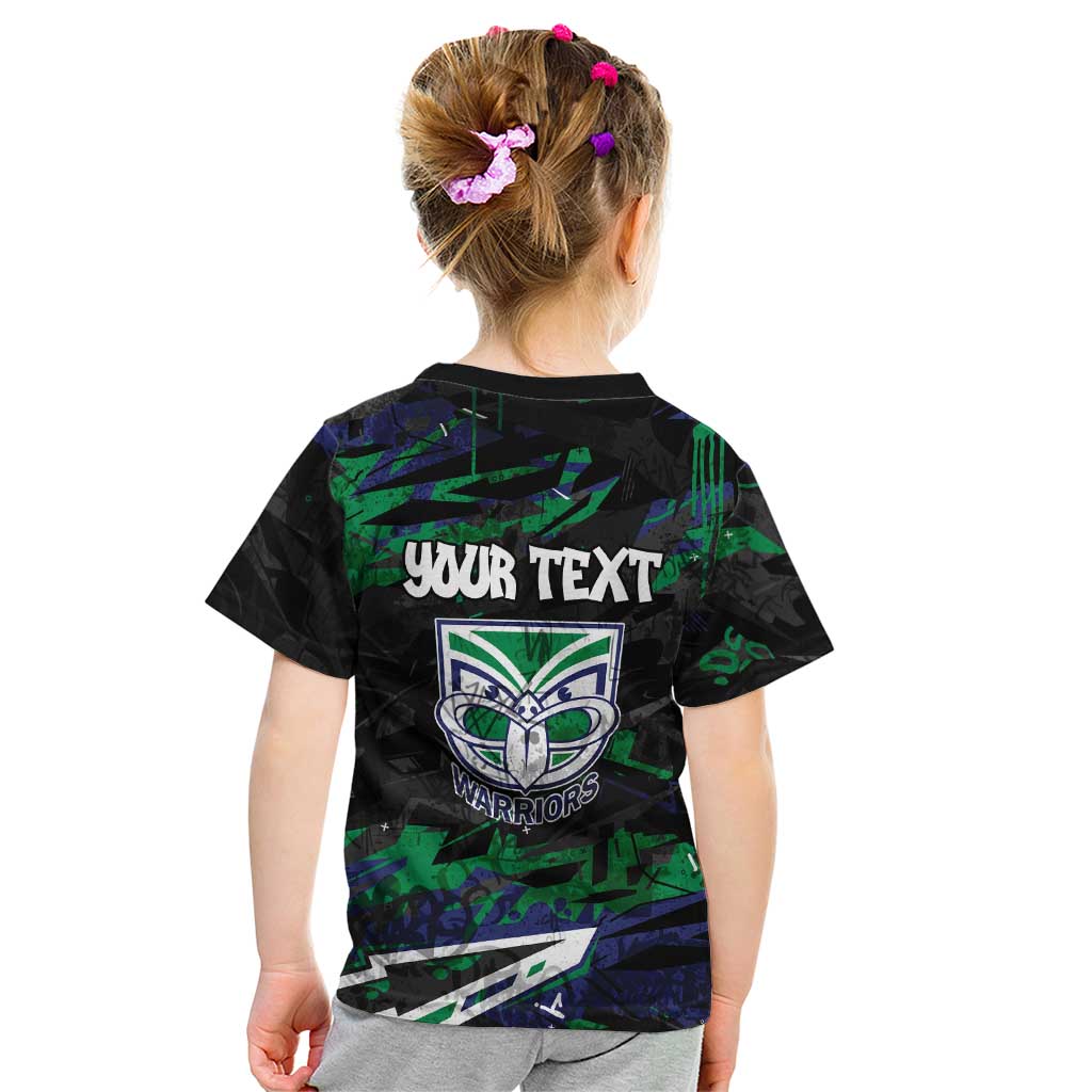 Personalized New Zealand Warriors Kid T Shirt Graffiti Grunge Abstract Urban Street Style Design