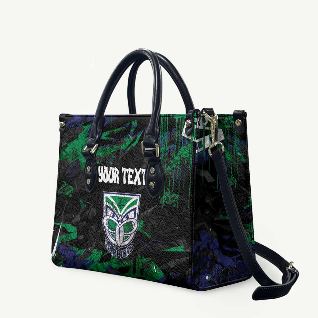 Personalized New Zealand Warriors Leather Bag Graffiti Grunge Abstract Urban Street Style Design