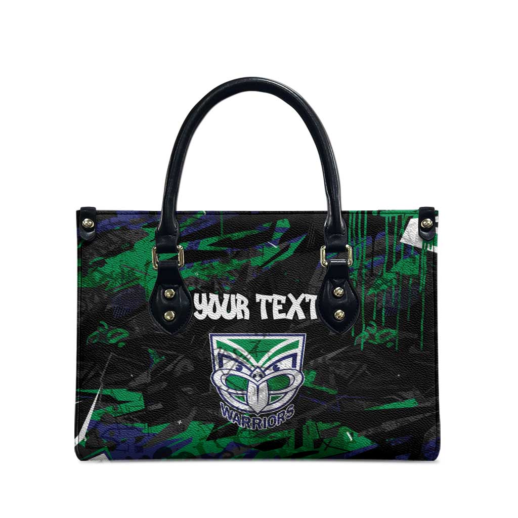 Personalized New Zealand Warriors Leather Bag Graffiti Grunge Abstract Urban Street Style Design