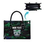 Personalized New Zealand Warriors Leather Bag Graffiti Grunge Abstract Urban Street Style Design