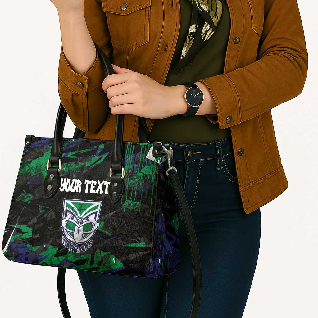 Personalized New Zealand Warriors Leather Bag Graffiti Grunge Abstract Urban Street Style Design