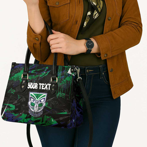 Personalized New Zealand Warriors Leather Bag Graffiti Grunge Abstract Urban Street Style Design