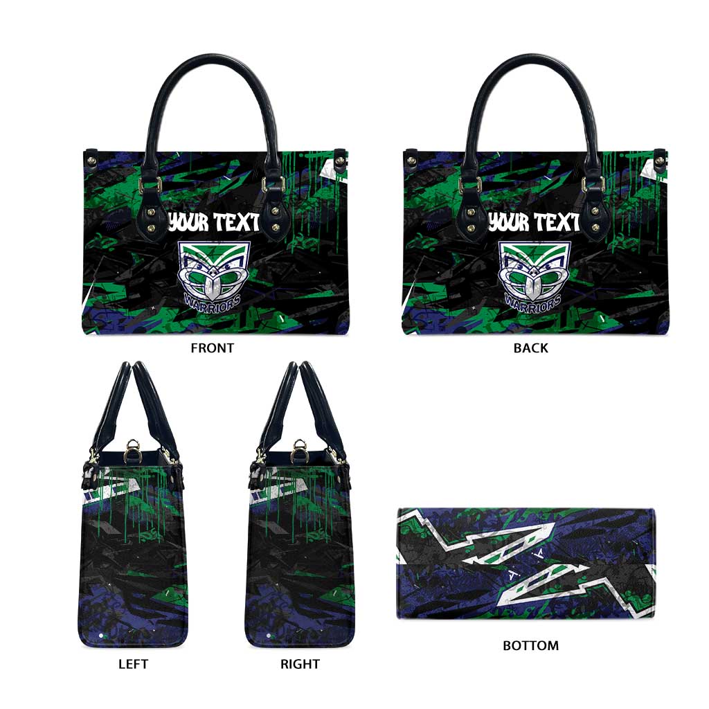 Personalized New Zealand Warriors Leather Bag Graffiti Grunge Abstract Urban Street Style Design