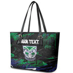 Personalized New Zealand Warriors Leather Tote Bag Graffiti Grunge Abstract Urban Street Style Design