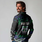 Personalized New Zealand Warriors Long Sleeve Polo Shirt Graffiti Grunge Abstract Urban Street Style Design