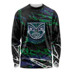 Personalized New Zealand Warriors Long Sleeve Shirt Graffiti Grunge Abstract Urban Street Style Design