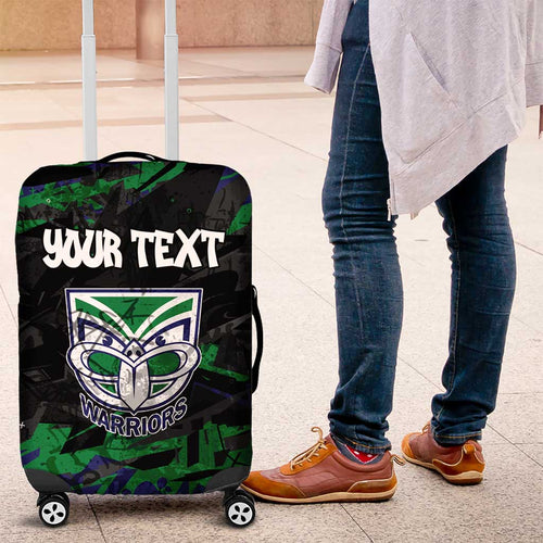 Personalized New Zealand Warriors Luggage Cover Graffiti Grunge Abstract Urban Street Style Design