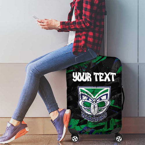 Personalized New Zealand Warriors Luggage Cover Graffiti Grunge Abstract Urban Street Style Design