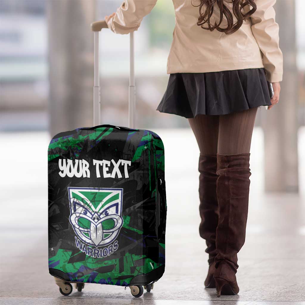 Personalized New Zealand Warriors Luggage Cover Graffiti Grunge Abstract Urban Street Style Design