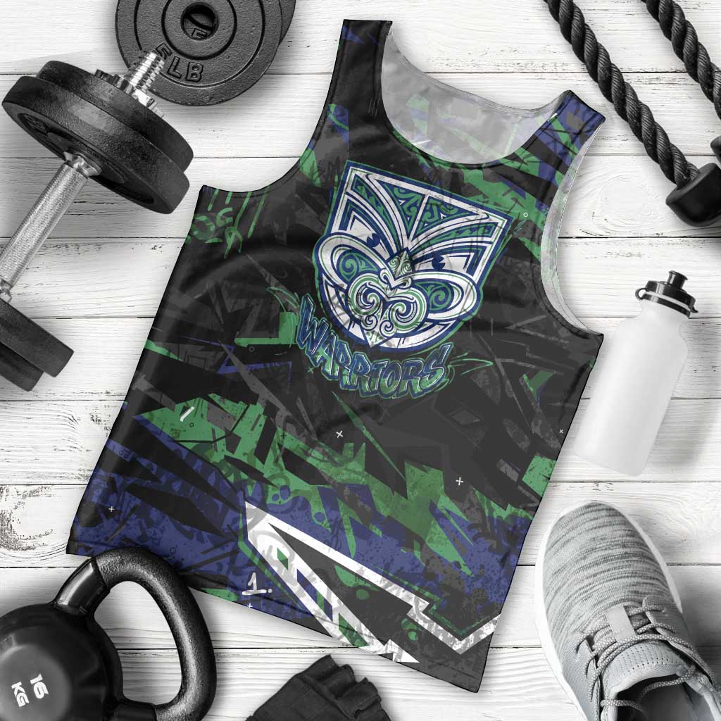 Personalized New Zealand Warriors Men Tank Top Graffiti Grunge Abstract Urban Street Style Design