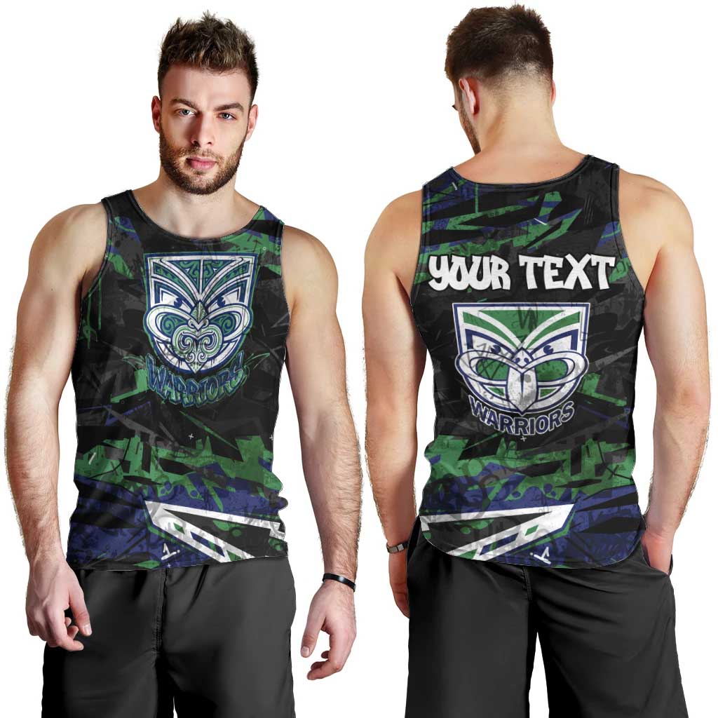 Personalized New Zealand Warriors Men Tank Top Graffiti Grunge Abstract Urban Street Style Design