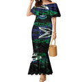 Personalized New Zealand Warriors Mermaid Dress Graffiti Grunge Abstract Urban Street Style Design