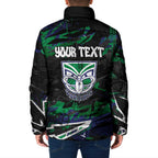 Personalized New Zealand Warriors Padded Jacket Graffiti Grunge Abstract Urban Street Style Design