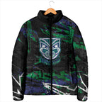 Personalized New Zealand Warriors Padded Jacket Graffiti Grunge Abstract Urban Street Style Design