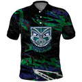 Personalized New Zealand Warriors Polo Shirt Graffiti Grunge Abstract Urban Street Style Design