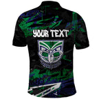 Personalized New Zealand Warriors Polo Shirt Graffiti Grunge Abstract Urban Street Style Design