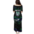 Personalized New Zealand Warriors Puletasi Graffiti Grunge Abstract Urban Street Style Design