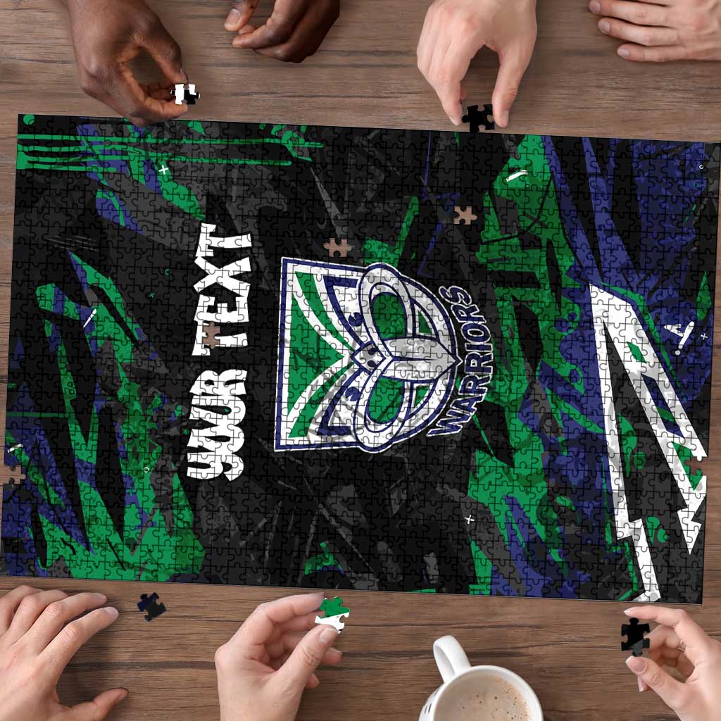 Personalized New Zealand Warriors Puzzle Graffiti Grunge Abstract Urban Street Style Design