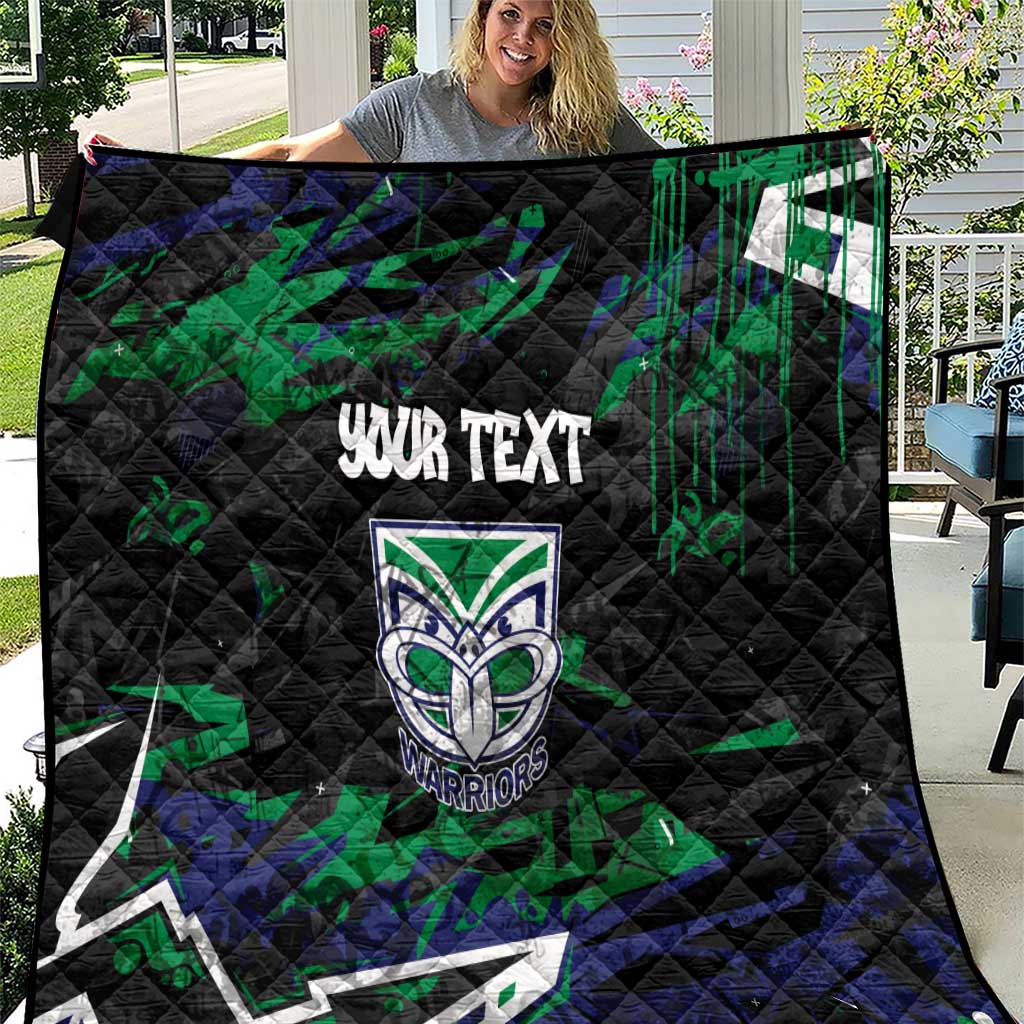 Personalized New Zealand Warriors Quilt Graffiti Grunge Abstract Urban Street Style Design