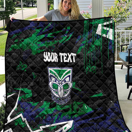 Personalized New Zealand Warriors Quilt Graffiti Grunge Abstract Urban Street Style Design