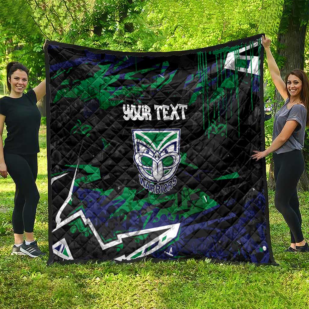 Personalized New Zealand Warriors Quilt Graffiti Grunge Abstract Urban Street Style Design