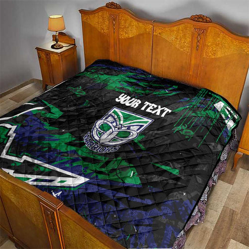 Personalized New Zealand Warriors Quilt Graffiti Grunge Abstract Urban Street Style Design