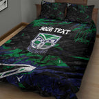Personalized New Zealand Warriors Quilt Bed Set Graffiti Grunge Abstract Urban Street Style Design