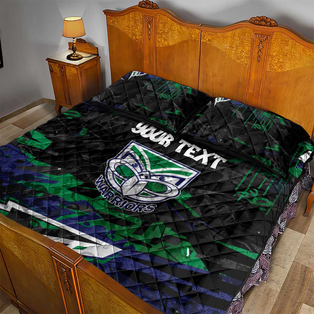 Personalized New Zealand Warriors Quilt Bed Set Graffiti Grunge Abstract Urban Street Style Design
