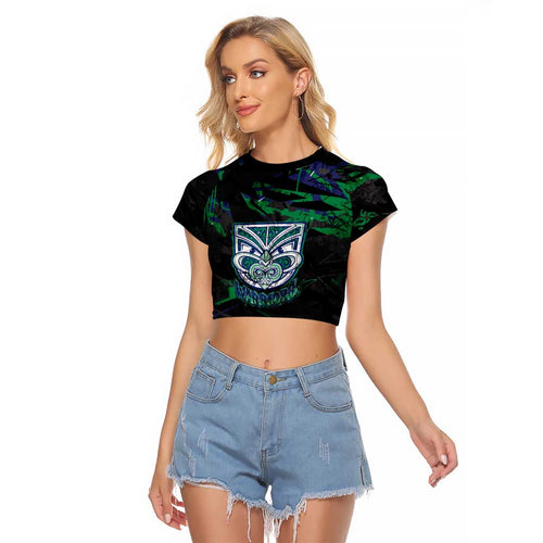 Personalized New Zealand Warriors Raglan Cropped T Shirt Graffiti Grunge Abstract Urban Street Style Design