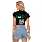 Personalized New Zealand Warriors Raglan Cropped T Shirt Graffiti Grunge Abstract Urban Street Style Design