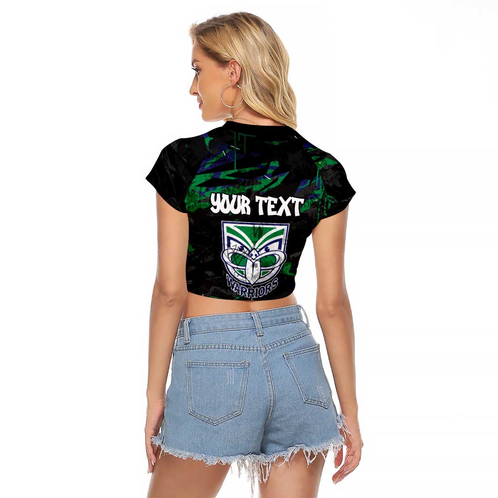 Personalized New Zealand Warriors Raglan Cropped T Shirt Graffiti Grunge Abstract Urban Street Style Design