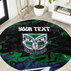 Personalized New Zealand Warriors Round Carpet Graffiti Grunge Abstract Urban Street Style Design