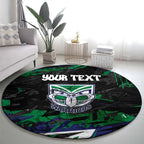 Personalized New Zealand Warriors Round Carpet Graffiti Grunge Abstract Urban Street Style Design