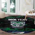 Personalized New Zealand Warriors Round Carpet Graffiti Grunge Abstract Urban Street Style Design