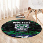 Personalized New Zealand Warriors Round Carpet Graffiti Grunge Abstract Urban Street Style Design