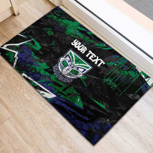 Personalized New Zealand Warriors Rubber Doormat Graffiti Grunge Abstract Urban Street Style Design