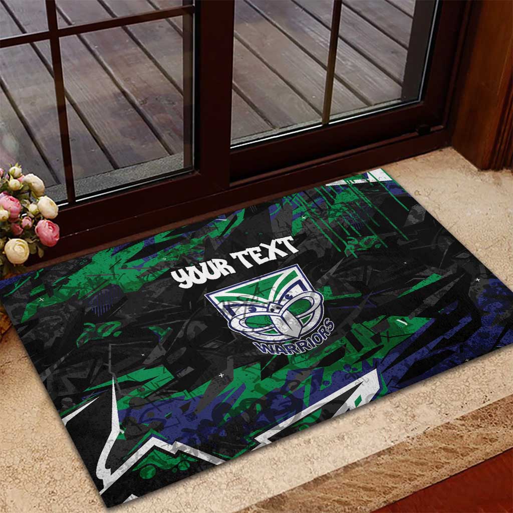 Personalized New Zealand Warriors Rubber Doormat Graffiti Grunge Abstract Urban Street Style Design