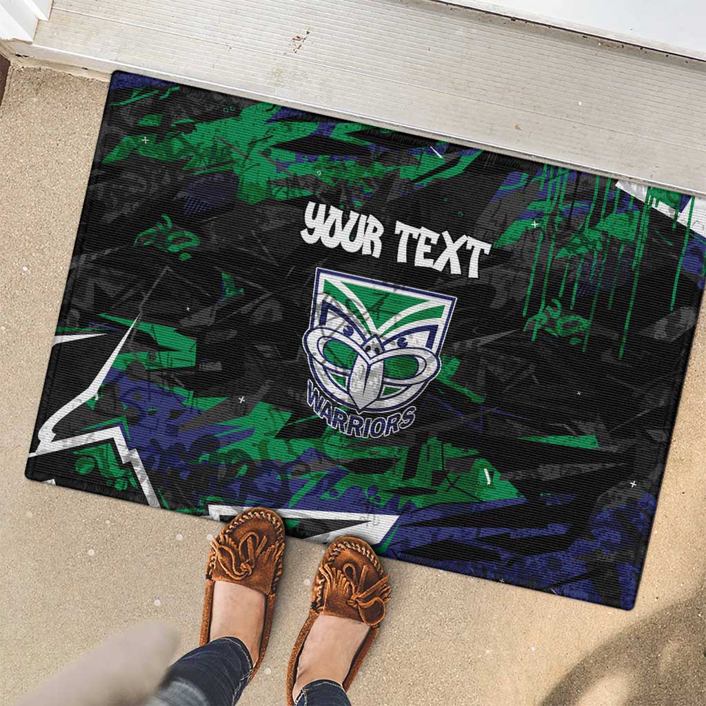 Personalized New Zealand Warriors Rubber Doormat Graffiti Grunge Abstract Urban Street Style Design