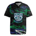 Personalized New Zealand Warriors Rugby Jersey Graffiti Grunge Abstract Urban Street Style Design