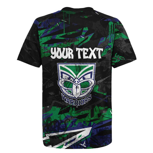 Personalized New Zealand Warriors Rugby Jersey Graffiti Grunge Abstract Urban Street Style Design