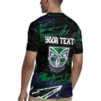 Personalized New Zealand Warriors Rugby Jersey Graffiti Grunge Abstract Urban Street Style Design