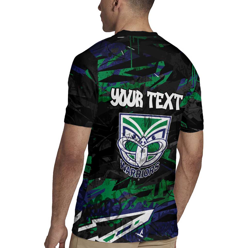 Personalized New Zealand Warriors Rugby Jersey Graffiti Grunge Abstract Urban Street Style Design